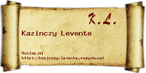 Kazinczy Levente névjegykártya