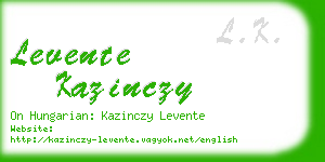 levente kazinczy business card
